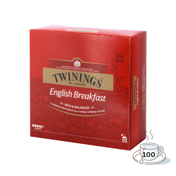 Twinings English Breakfast, 100 Teebeutel im Kuvert